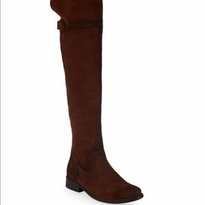 FRYE Shirley OTK boots, Cognac Suede size 8.5